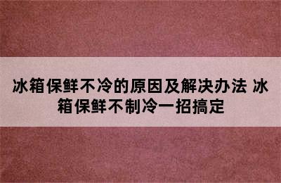 冰箱保鲜不冷的原因及解决办法 冰箱保鲜不制冷一招搞定